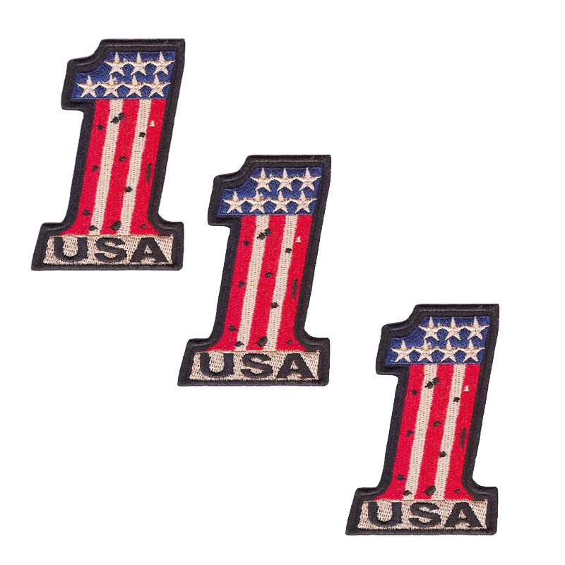 

Модная мультяшная нашивка с вышивкой глиф Винтаж "США" #1 флаг/гордость, байкер, жилет, железо на аксессуары для заплаты одежды