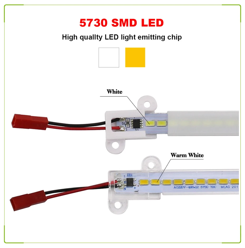 220V 50 см затемнения светодиодный свет бар 5630/5730 72 светодиодный s светодиодный жёсткая планка настенные светильники энергосберегающие прозрачный СВЕТОДИОДНЫЙ люминесцентный 5 шт./лот