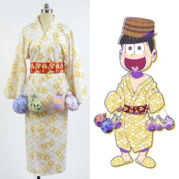 

Osomatsu-kun Touximatsu Yukata Kimono Cosplay Costume For Women full set