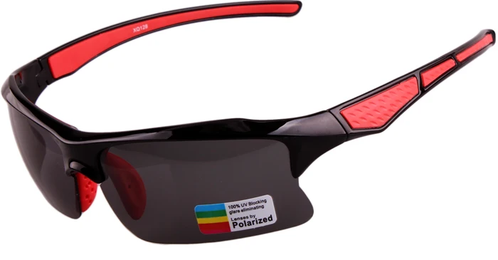 Спортивные очки, поляризационные линзы, солнцезащитные очки с красочной оправой из поликарбоната, Резиновые Нескользящие цветные очки - Цвет: Black red
