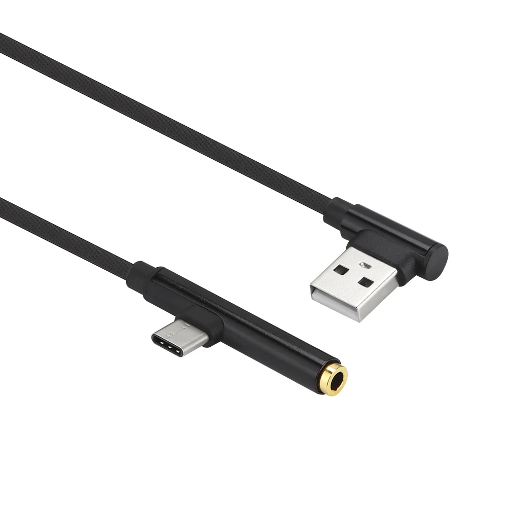 2 в 1 90 градусов USB 3 Тип C до 5 мм разъем аудио 0 штекер зарядный адаптер кабель для
