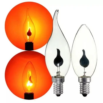 

Incandescent Vintage Bulb E14 3W Retro Chandelier Fire Candle Light Flame Edison Bulb LamEdison Candle Flame Bubble Bulb Lights