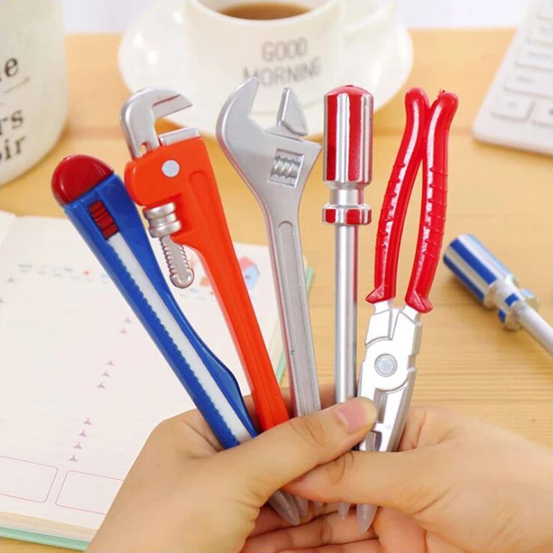 

Hardware Tool Modeling Ballpoint Pen Black Ink Color Ball Pens For Writing Office Stationery and School Supplies 1PCS