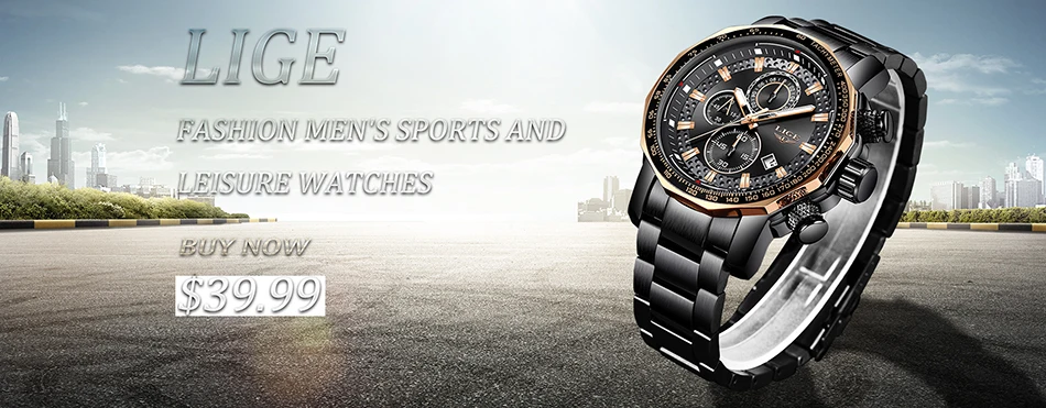 Новинка LIGE мужские s часы лучший бренд класса люкс мужские водонепроницаемые военные спортивные часы мужские стальные кварцевые наручные часы Masculino