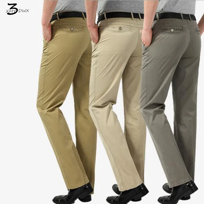 Xmywx Men Brand Fashion Leisure Business Thin Cotton Trousers Xmywx Men Brand Fashion Leisure Business Thin Cotton Trousers Office Traveling Pants Work Khaki In Cargo From S