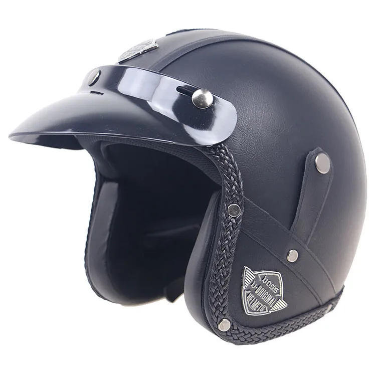 Кафер гонщик Дизайн мотоциклетный шлем 3/4 реактивный шлем с маской открытое лицо мотоциклетный шлем для взрослых M, L, XL - Цвет: 13