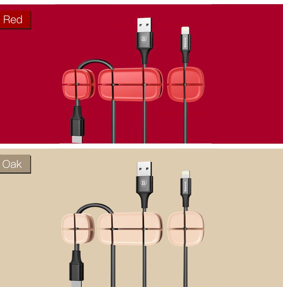 Baseus устройство для сматывания кабеля гибкий силиконовый USB кабель Органайзер провод шнур управление держатель кабельного зажима для мыши наушники