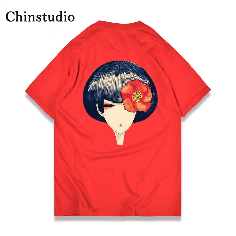 Chinstudio Printed T-shirt Female Cotton Round Nec...