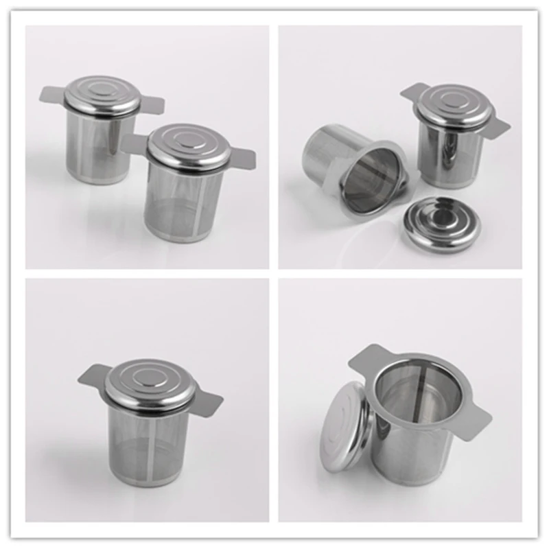 

Stainless Steel Mesh Tea Infuser Cup Strainer Loose Leaf Filter with Lid YU-Home