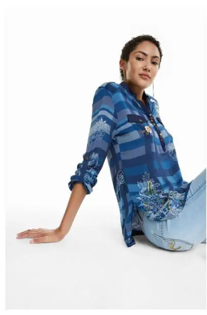 Модный бренд Испания с длинными рукавами весна-осень рубашки для мальчиков - Цвет: Небесно-голубой
