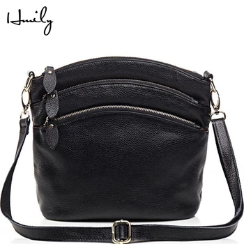 

HMILY Fashion Lady Messenger Bag Genuine Leather Crossbody Bag Women Natural Leather Daily Bag Female Travel Shoulder Bag