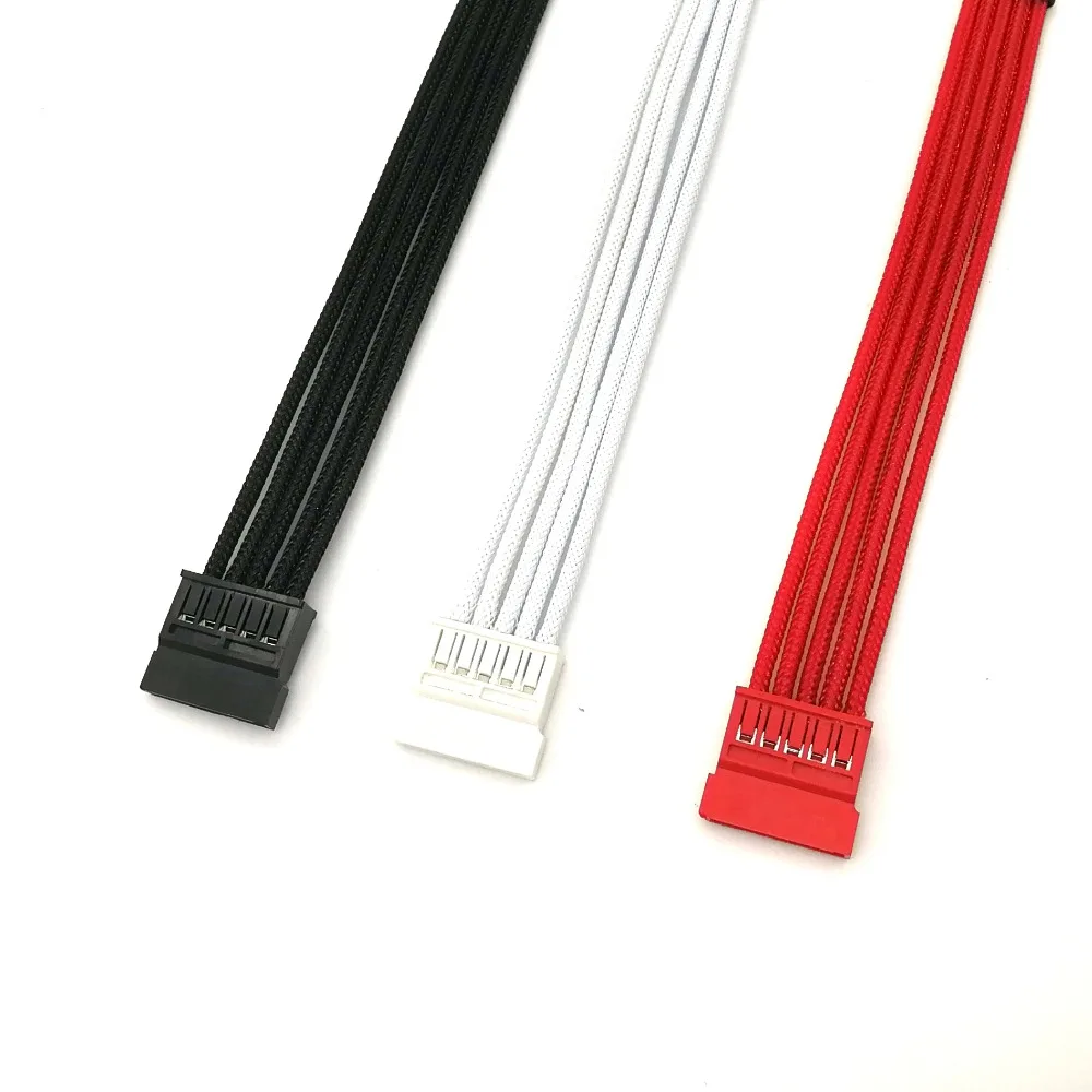 Único Sleeved Modular Power Cabo para Corsair tipo 6pin para Sata 18awg - Imagem 2