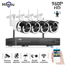 Hiseeu 4CH 960 Беспроводной CCTV Камера Системы аудио 1.3MP IP Камера Открытый безопасности дома Системы комплект видеонаблюдения