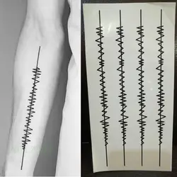 Водонепроницаемый Временные татуировки Стикеры линии Поддельные Tatto Flash Tatoo задняя нога Абдо Для мужчин Arm tatouage для девочек Для мужчин Для