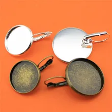 10pcs Round Size Copper Material French Lever Back Earrings Blank/Base Bezels DIY For Cabochon