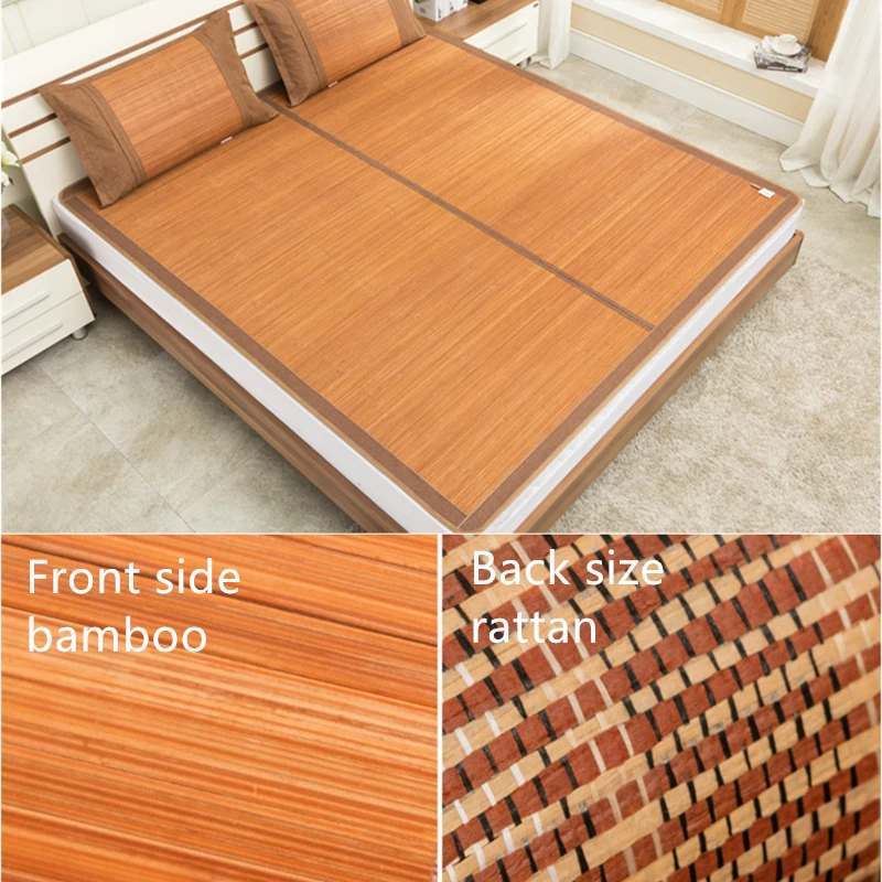 Бамбуковый коврик складной Прохладный ощущение кровать коврик для лета двойные лица ротанга для кровати мульти-размер спальный