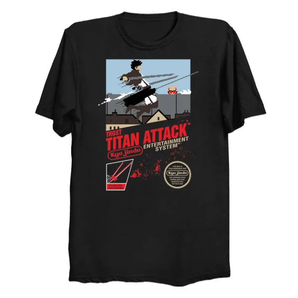 Мужская футболка с принтом хлопковая Футболка Trost Titan Attack круглым вырезом