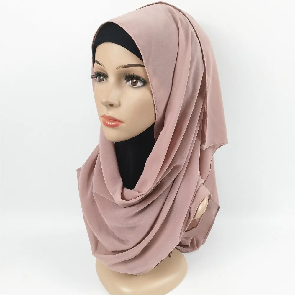 A 56 100 шт./партия, высококачественные простые шифоновые платки с пузырьками, повязки на голову, популярные хиджабы, летние мусульманские шарфы