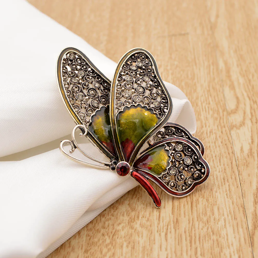 CINDY XIANG Стразы, большая бабочка, броши для женщин, элегантные Цветные булавки в виде насекомых, винтажные модные красивые булавки, хороший подарок