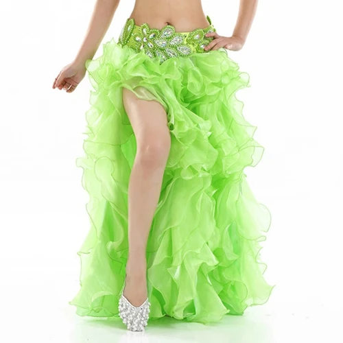 Одежда для танца живота, одежда для танца живота, длинная юбка для танца, Женская Профессиональная юбка для танца живота, 8 цветов, без пояса - Цвет: only skirt