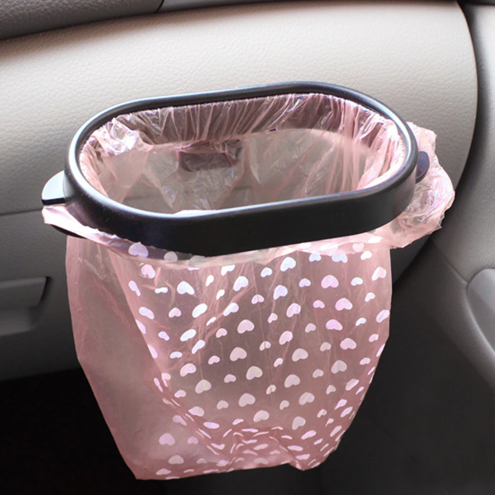 

VODOOL Portable Car Rubbish Bin Holder Frame Car Organizer Vehicle Hanging Hanger Trash Can Garbage Bag Pouch Mount 3m Adhesive
