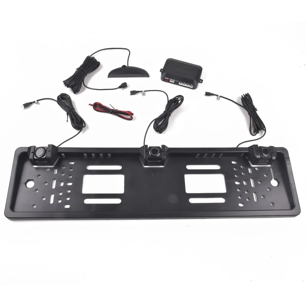 Car Parking Sensors Parktronics European License Plate Frame Reversing Radar 3 Sensors EU Plate Frame parking sensor kit led parking sensor kit parking sensor car led parking sensor