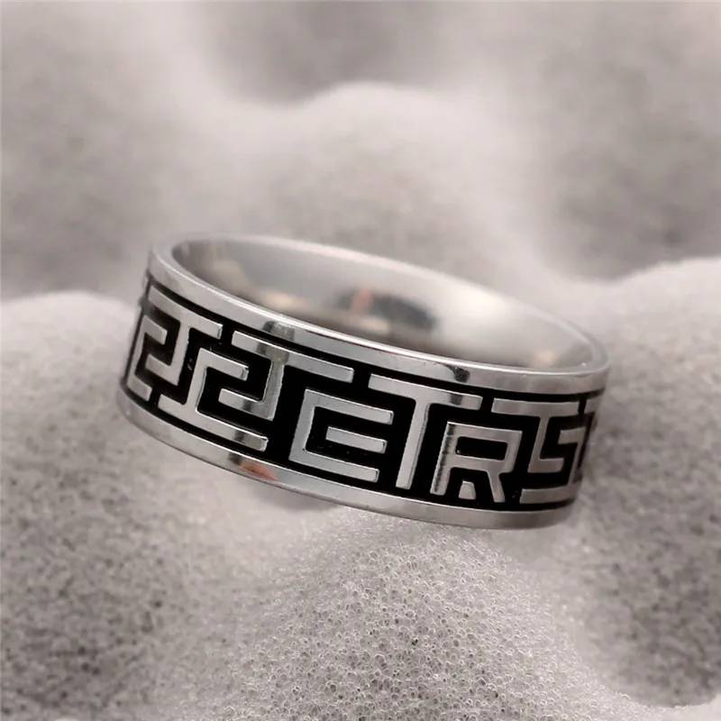 Vintage 316L Stainless Steel Ring for Men And Women Never Fade Power Lucky &quotOm Mani Padme Hum&quot Sanskrit Buddhist Mantra | Украшения