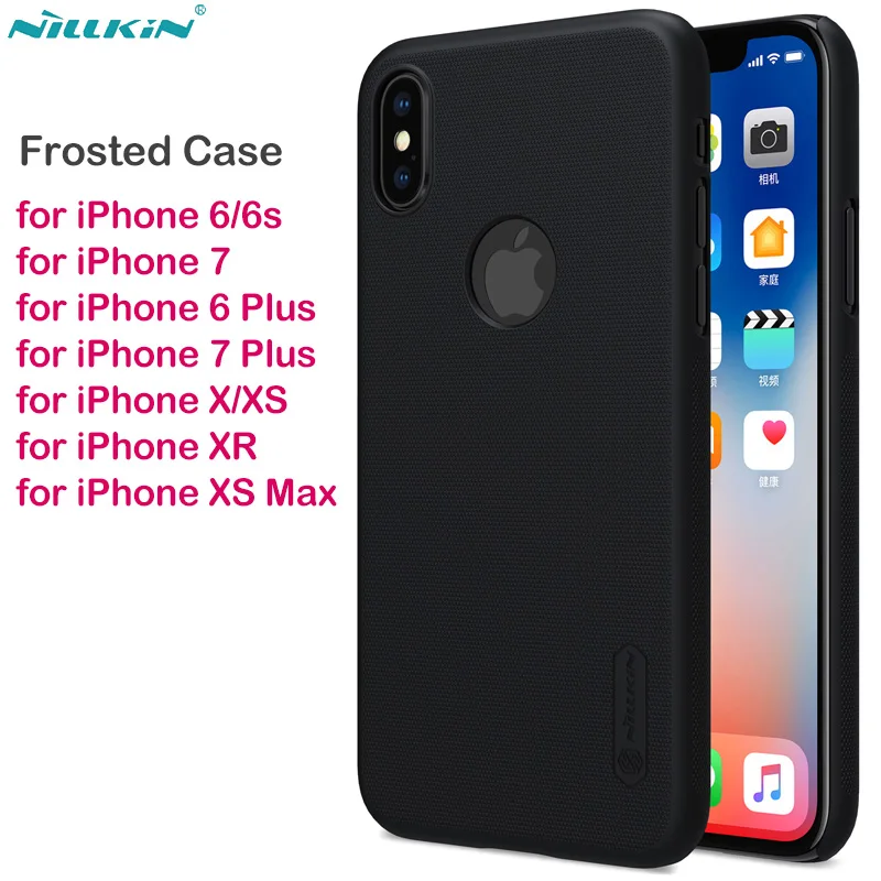 

Nillkin Frosted Case for Apple iPhone 6 6s 7 Plus X XR XS Max Cover PC Hard Back Case Matte Cover for iPhone XS Max Phone Shell