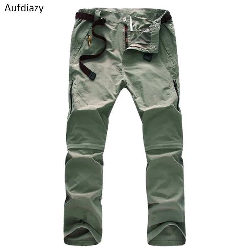 Aufdiazy 5XL extraíble de secado rápido pantalones de senderismo hombres de Trekking de verano pesca pantalones cortos deportes al aire libre de la montaña escalada pantalones JM056