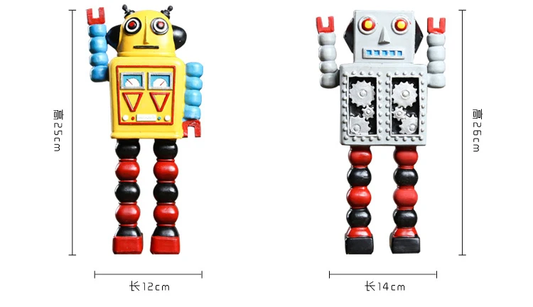 American Retro смолы робот модели Фигурки спальня Небольшие Декоративные Гостиная Nordic Творческий дом украшения