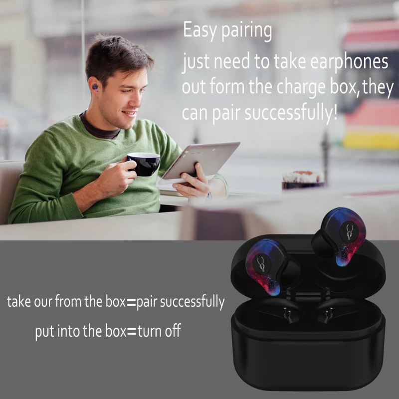 New Mini BLuetooth Earphone Port Cordless Wireless Earbuds Stereo in ear Bluetooth 5.0 Waterproof Wireless ear buds Earphone