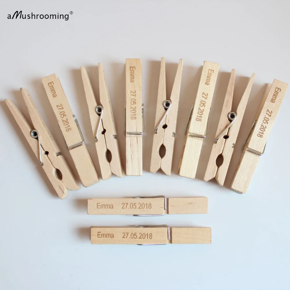Buy 48 LARGE Wooden Clothes Peg Clip Wood