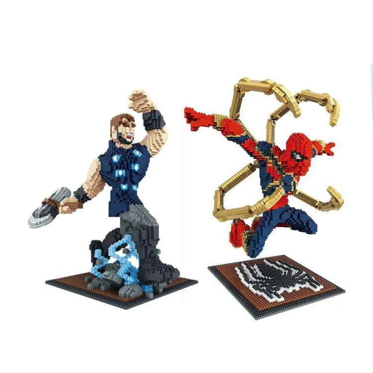 

DIY Assemable Marvel Figure Spiderman Building Blocks Children Toys Educational Micro Diamond Model Bricks Kids Gifts