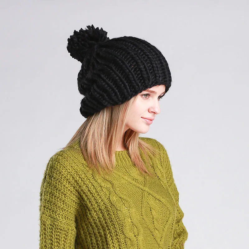 

[AETRENDS] Fashion Women Winter Cap Beanie Hats for Women Knitting Beanies Pompom Z-3098
