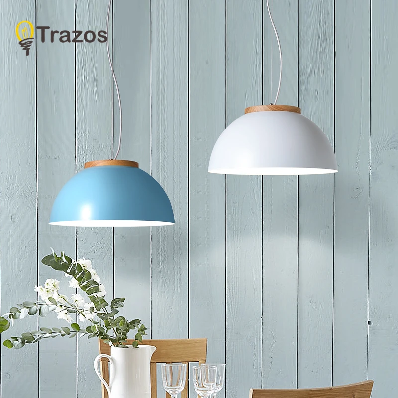 

TRAZOS Pendant Lights wooden Pendant Lamps Loft Industrial Hang lamp White Lamparas De Techo Colgante Modern Lustre Pendent