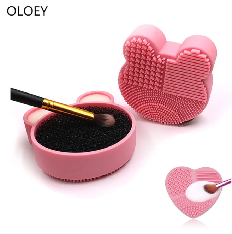 

Quick Makeup Brush Cleaning Sponge Cosmetic Brush Dry Wash Box Make up Powder Scrubbing Cleaner Tool New Double Side Design