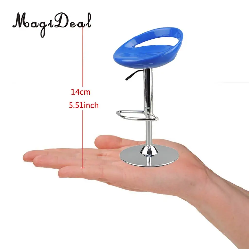 MagiDeal 1/6 Scale Dollhouse Round Swivel Chair Pub Bar Stool Furniture Decor for 12 Inch Action Figure Dolls Acce Toy 6x14cm