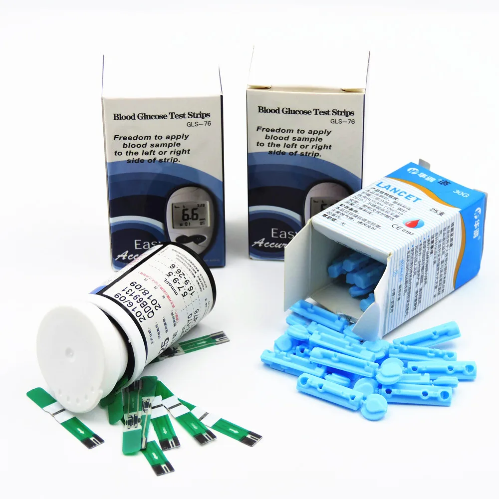 

Blood Glucose Test Strips And Lancets Needles For GLM-76 Blood Glucose Meter Diabetic Blood Sugar Detection Glycuresis