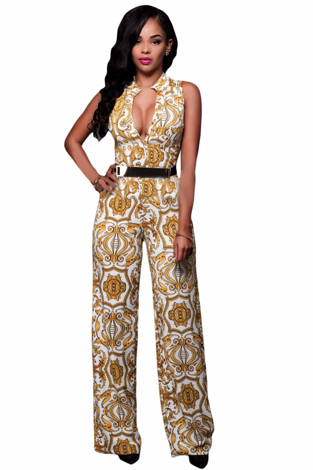 White-Yellow-Tapestry-Print-Belted-Jumpsuit-LC64195-1-1