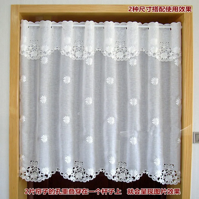 

Half-curtain Embroidered Window Valance Coffee Partition Curtain Customize Curtain for Kitchen Cabinet Door Free Shipping A-65