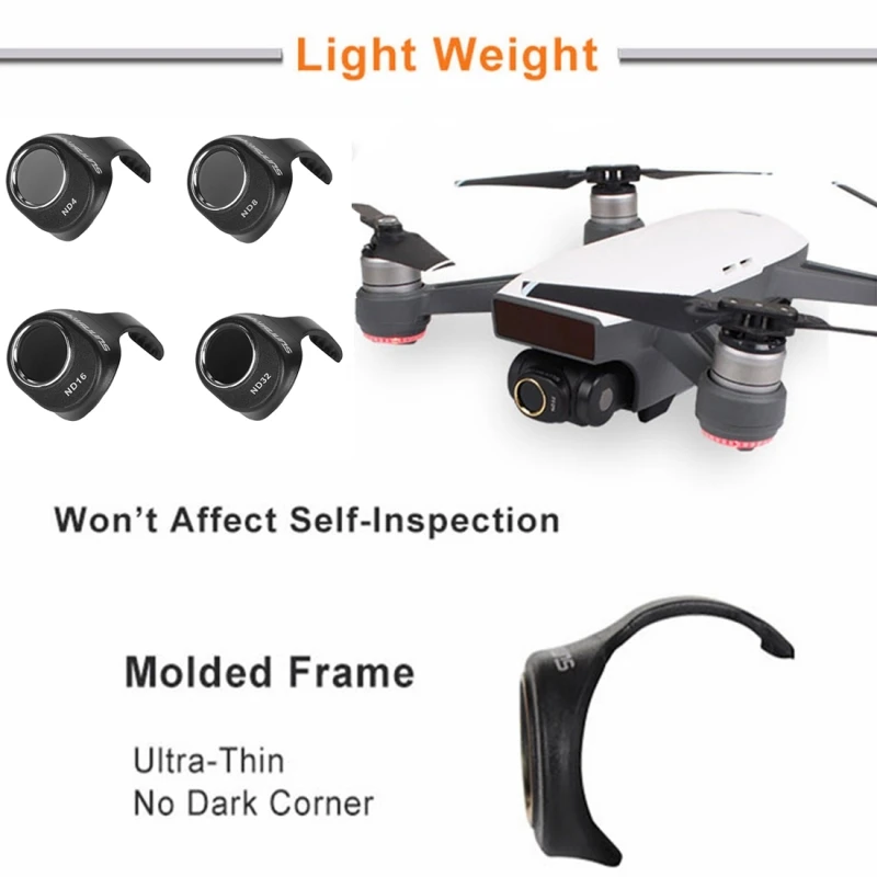 PULUZ для dji spark nd Filter 4 в 1 HD Drone Camera ND32 / ND16 ND8 ND4 Lens Set For DJI Spark Accessories|lens filter|filter setnd filter set |