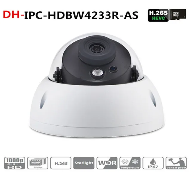 DH DH-IPC-HDBW4233R-AS Starlight камера 2MP IR50m встроенный аудиосигнал интерфейс IPC-HDBW4233R-AS poe ip-камера