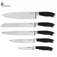 Hot 5Pcs/set Stainless Steel Kitchen Knives POM Black Handle Bread Chef Knives Slicing Utility Paring Knife Multi Cooking Tools
