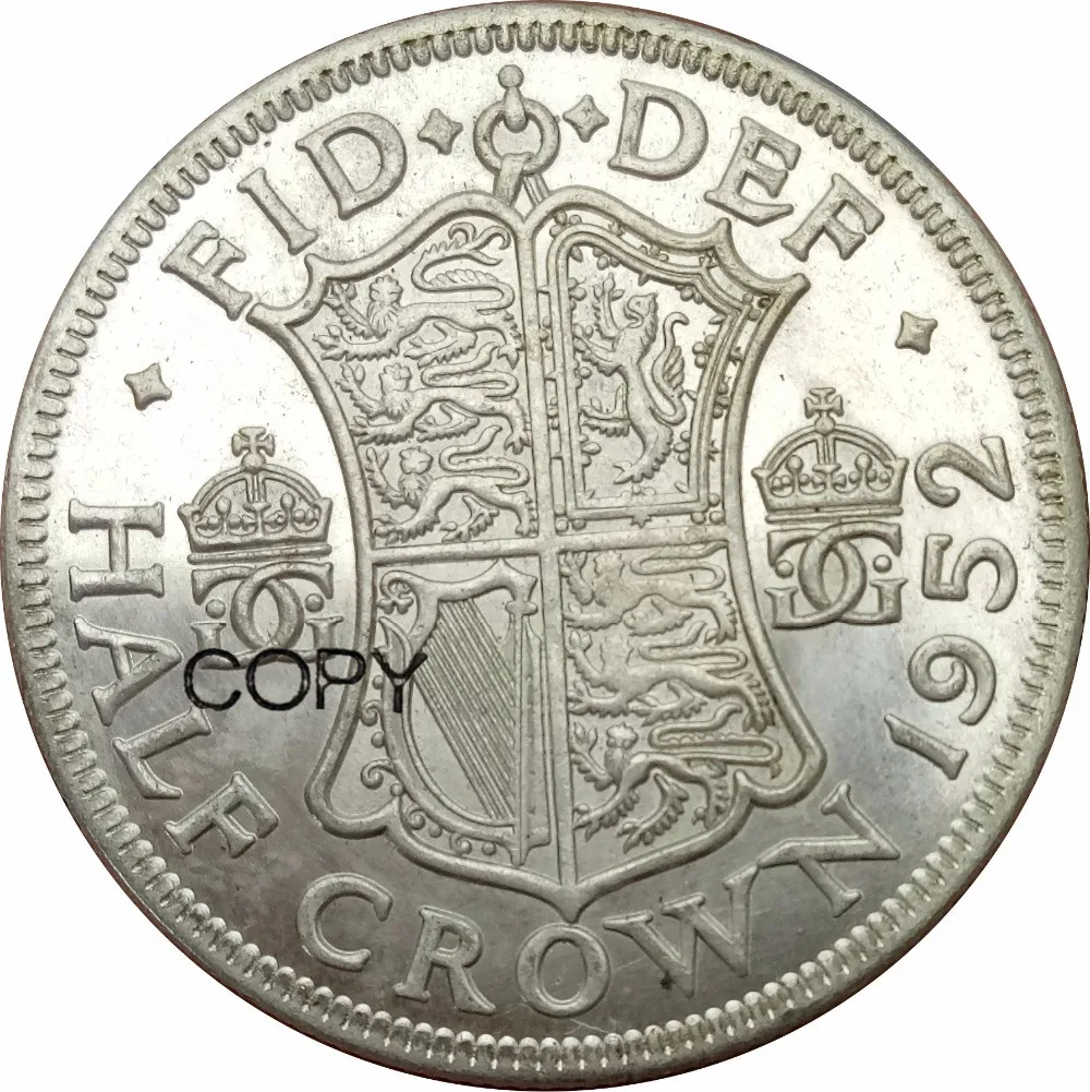 Британский 1952 1943 1940 1938 полукорона король Джордж VI английский Лондон Серебряный Королевский мятный семейный покрытый серебром копия монет
