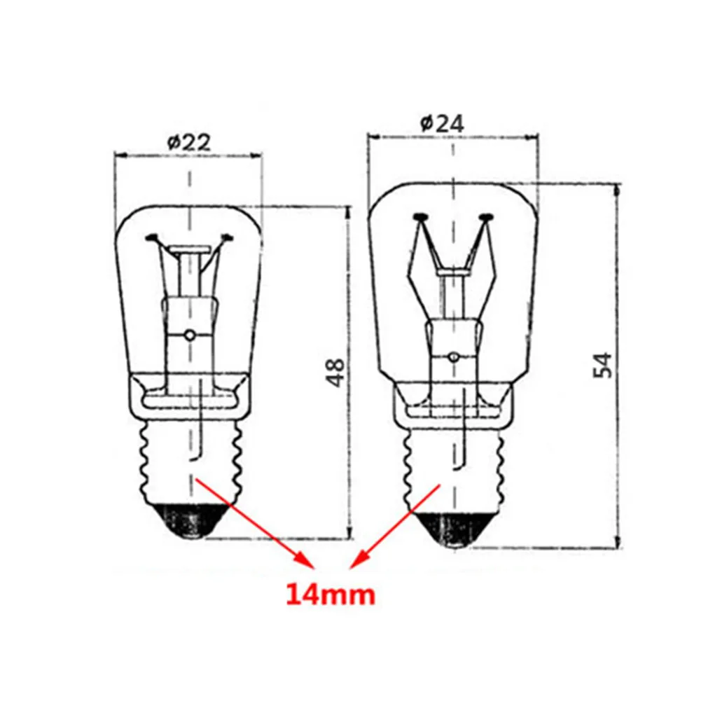 Kaigelin 15 W 25 W светодиодный нити E14 лампы AC220-240V прозрачный Стекло Светодиодная лампа высокой Температура 300 градусов Лампа для духовки