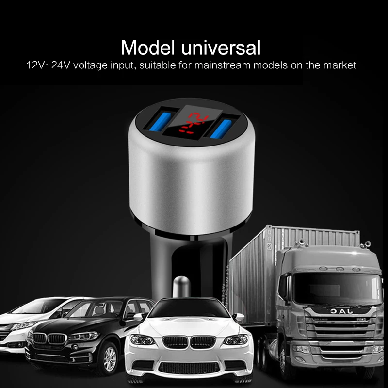 

Multi-function Digital Display Voltage and Current Car Charger Automatic Charger for IPhone Samsung Huawei Mobile Phone Charger