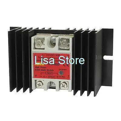 

Однофазное твердотельное реле HPR-40DD 4-32V DC 5-110V DC w черный радиатор