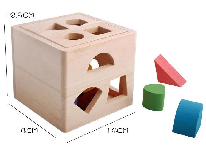 Геометрический фигурный сортер, деревянная, развивающая коробка, обучающие игры для малышей, От 1 до 3 лет