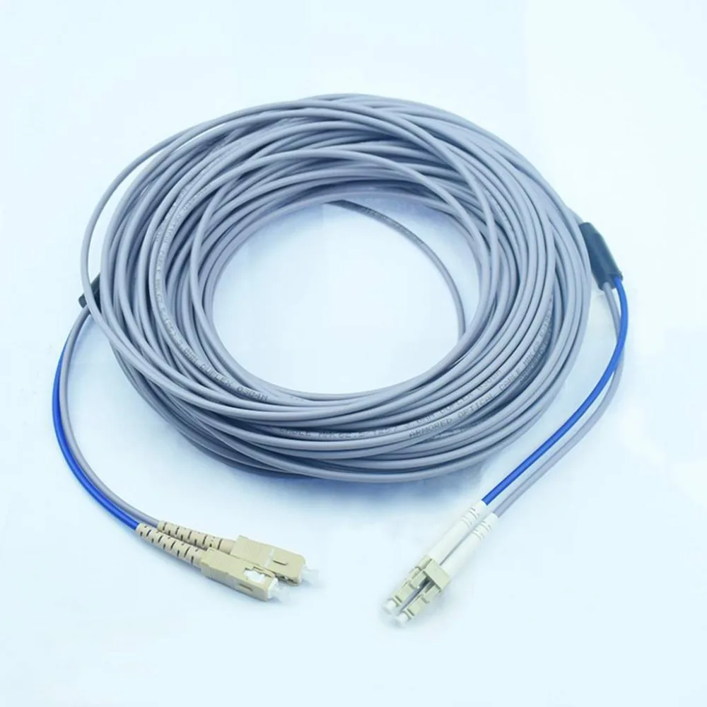 

100meters Armored Multimode Duplex Fiber Optic Cable(62.5/125)- LC to SC