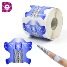 200 шт./roll Синий Бабочка Формы Ногтей для Ногтей Скульптуры Nail Forms Руководство Расширение